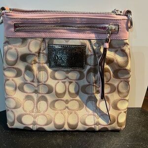 Coach Poppy Stylish Pink and Tan Women's Bag